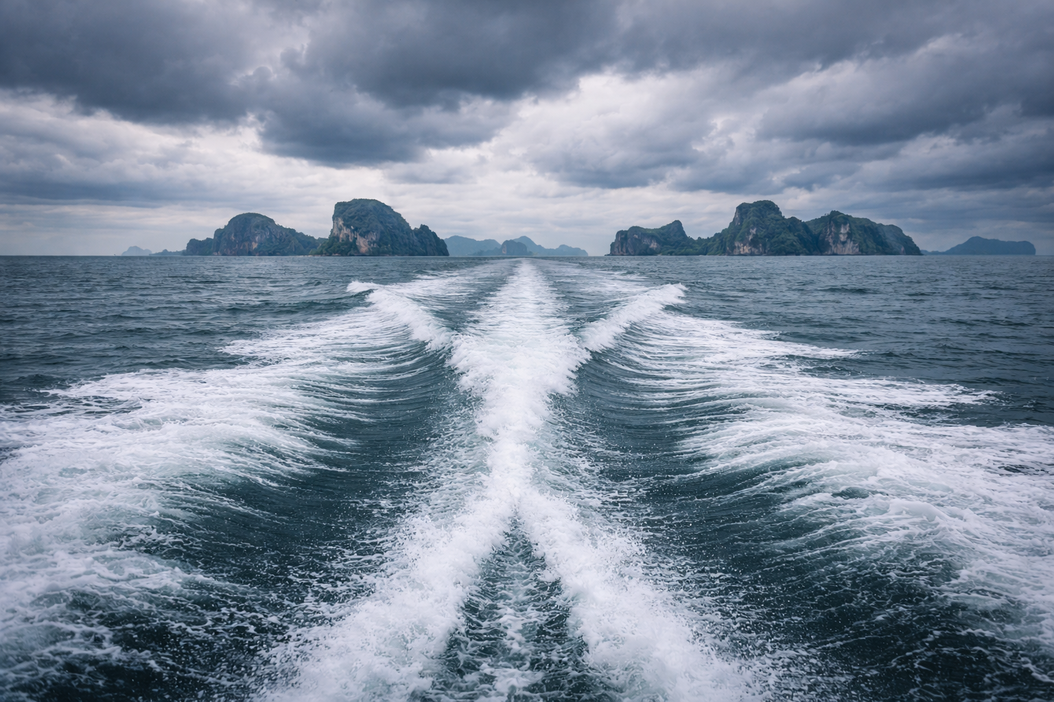 Sea crossing caution wake